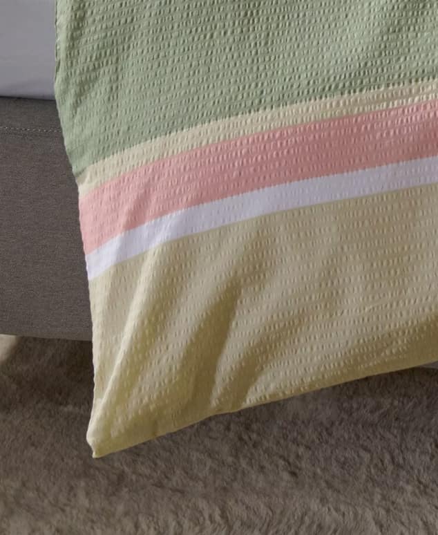 Traumschlaf Seersucker Bettwäsche Streifen grün